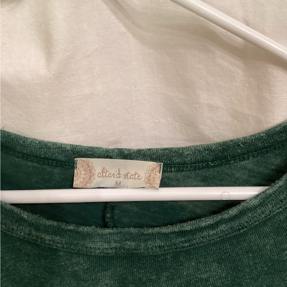 Altar’d State Green Shirt with Ruffles - Picture 2 of 3